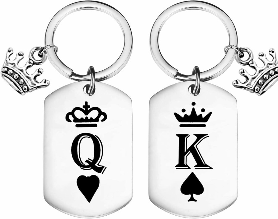 Online PLITI Pliti Couple Gift King And Queen Keychain Set Of 2 For Wife Husband Boyfriend Girlfriend