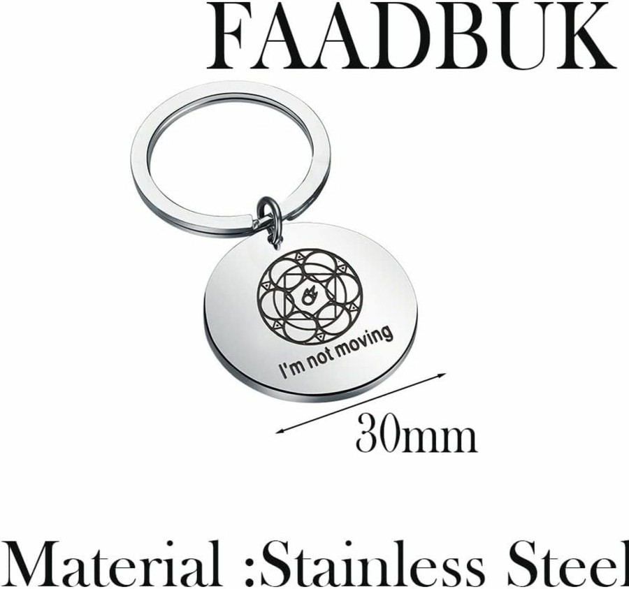 Best FAADBUK Faadbukff14 Black Mage Ley Lines Keychain Blm Gift Ff14 Gift For Gamer I'M Not Moving