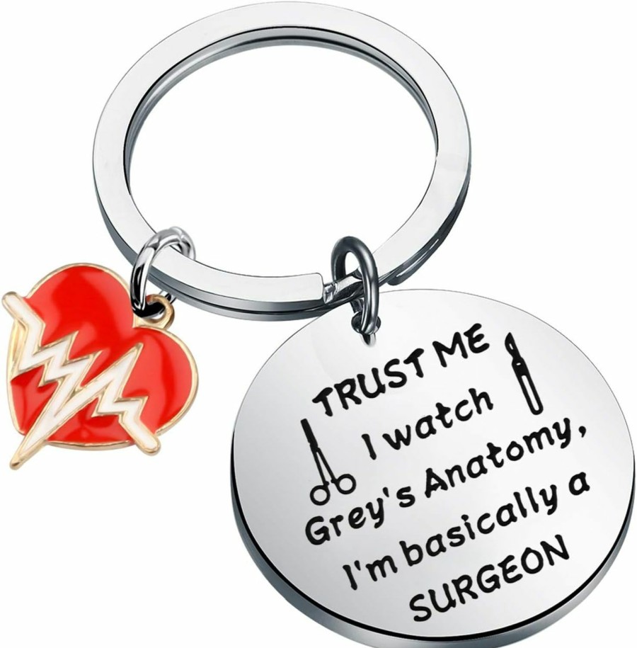 Clearance BLEOUK Bleouk Trust Me I Watch Grey'S I'M Basically A Surgeon Grey'S Tv Show Inspired Keychain Gift