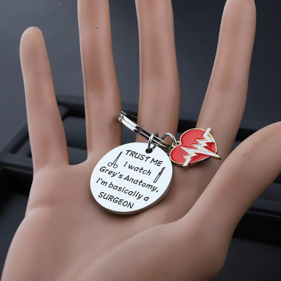 Clearance BLEOUK Bleouk Trust Me I Watch Grey'S I'M Basically A Surgeon Grey'S Tv Show Inspired Keychain Gift