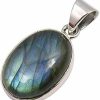 Online SilverStarJewel Silverstarjewel Oval Labradorite Pendant 1.1\" Ladies Jewelery 925 Pure Silver