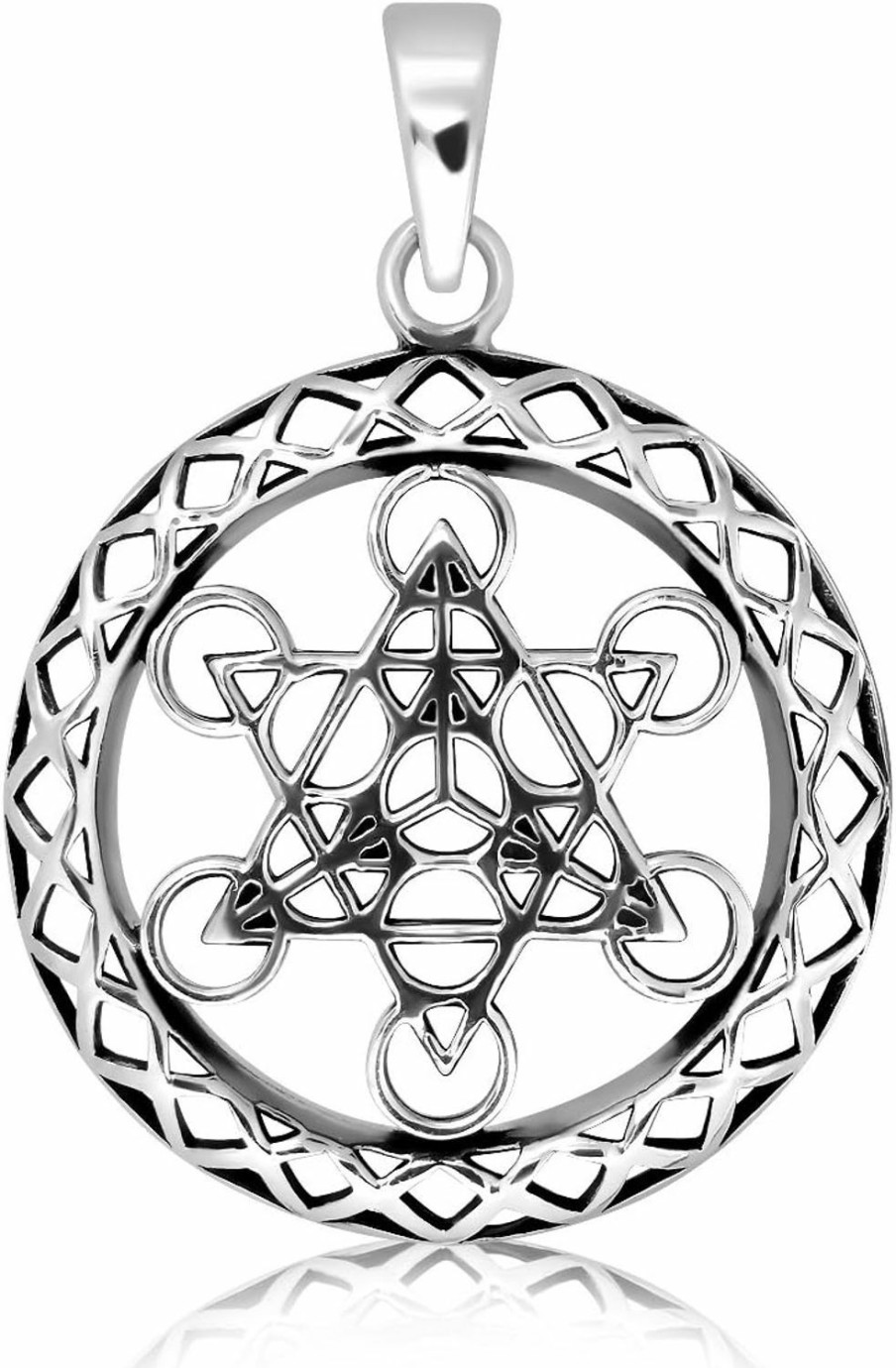 Hot W | S WITHLOVE SILVER Withlovesilver 925 Sterling Silver Metatron Cube Sacred Geometry Talisman Pendant