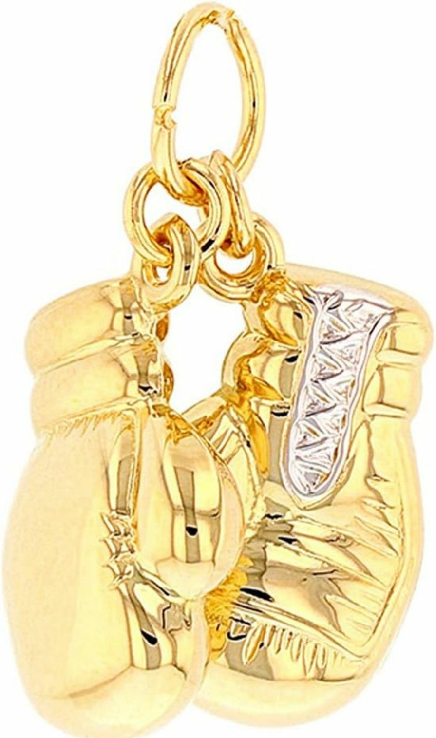 Best Jewelry America Jewelry America High Polish 14K Yellow Gold 3D Boxing Gloves Charm Sports Pendant