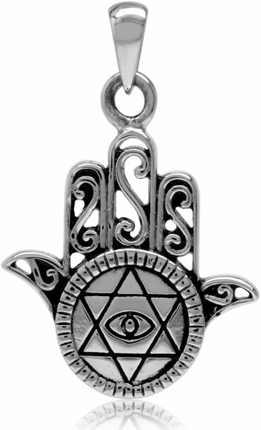 Wholesale Silvershake Silvershake 925 Sterling Silver Hamsa Hand Of Fatima Charm Pendant