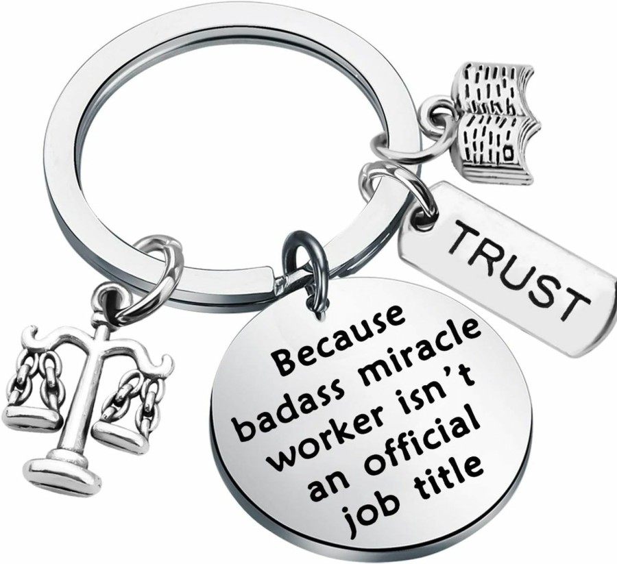 New bobauna Bobauna Lawyer Attorney Keychain Scales Of Justice Lawyer Gift Because Badass Miracle Jewelry For Lawyer Paralegal