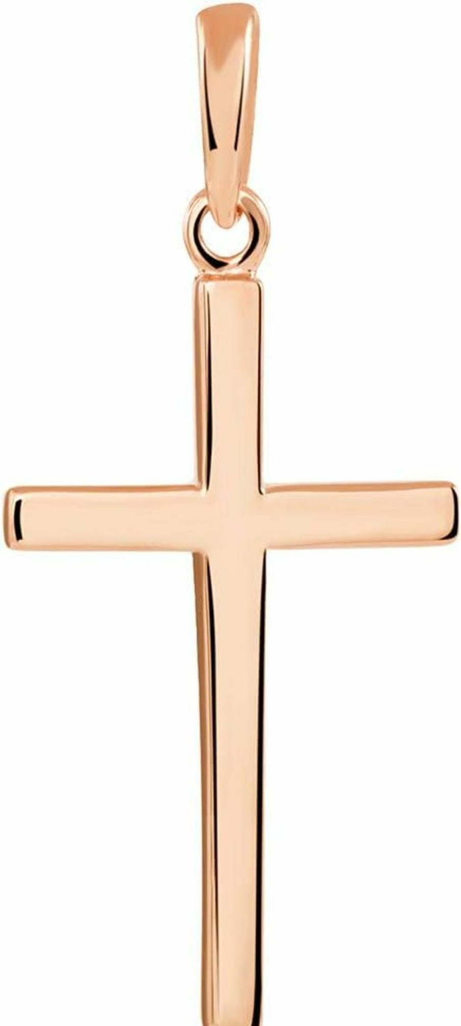 Clearance Jewelry America Jewelry America 14K Solid Rose Gold Classic Plain Religious Cross Pendant