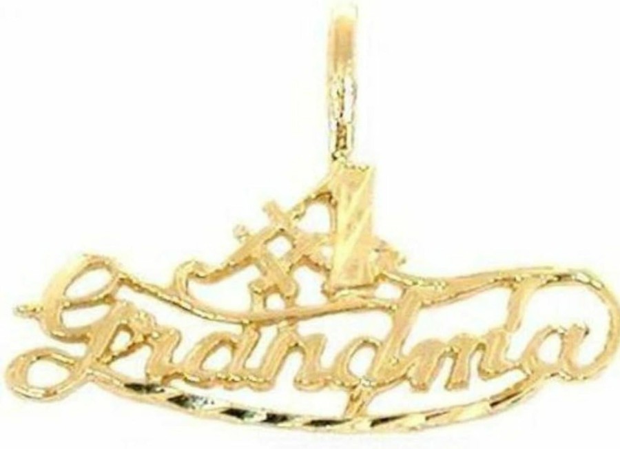 Online FindingKing 14K Yellow Gold #1 Grandma Charm Pendant