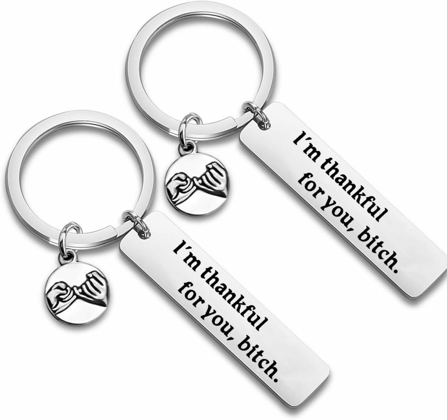 Wholesale BLEOUK Bleouk 2Pack Best Friend Keychain Thank You Gift I Am Thankful For You Bitch