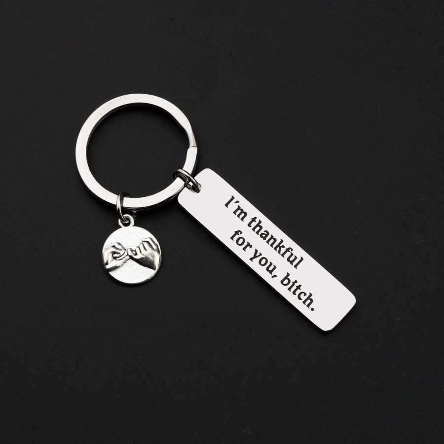 Wholesale BLEOUK Bleouk 2Pack Best Friend Keychain Thank You Gift I Am Thankful For You Bitch