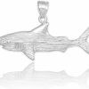 Wholesale Claddagh Gold Sea Life Collection Sterling Silver Textured Charm Great White Shark Pendant