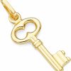 New The World Jewelry Center 14K Real Yellow Gold Key Charm Pendant