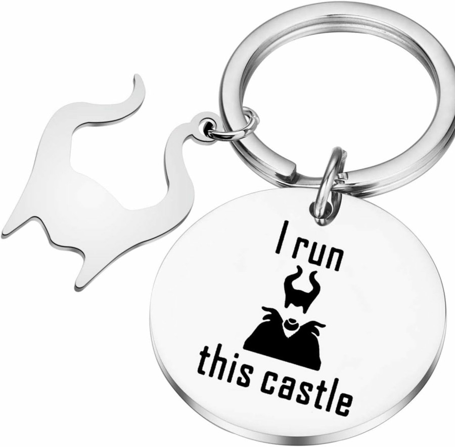 Best PLITI Pliti I Run This Castle Keychain Horns Resting Witch Face Charm Gift