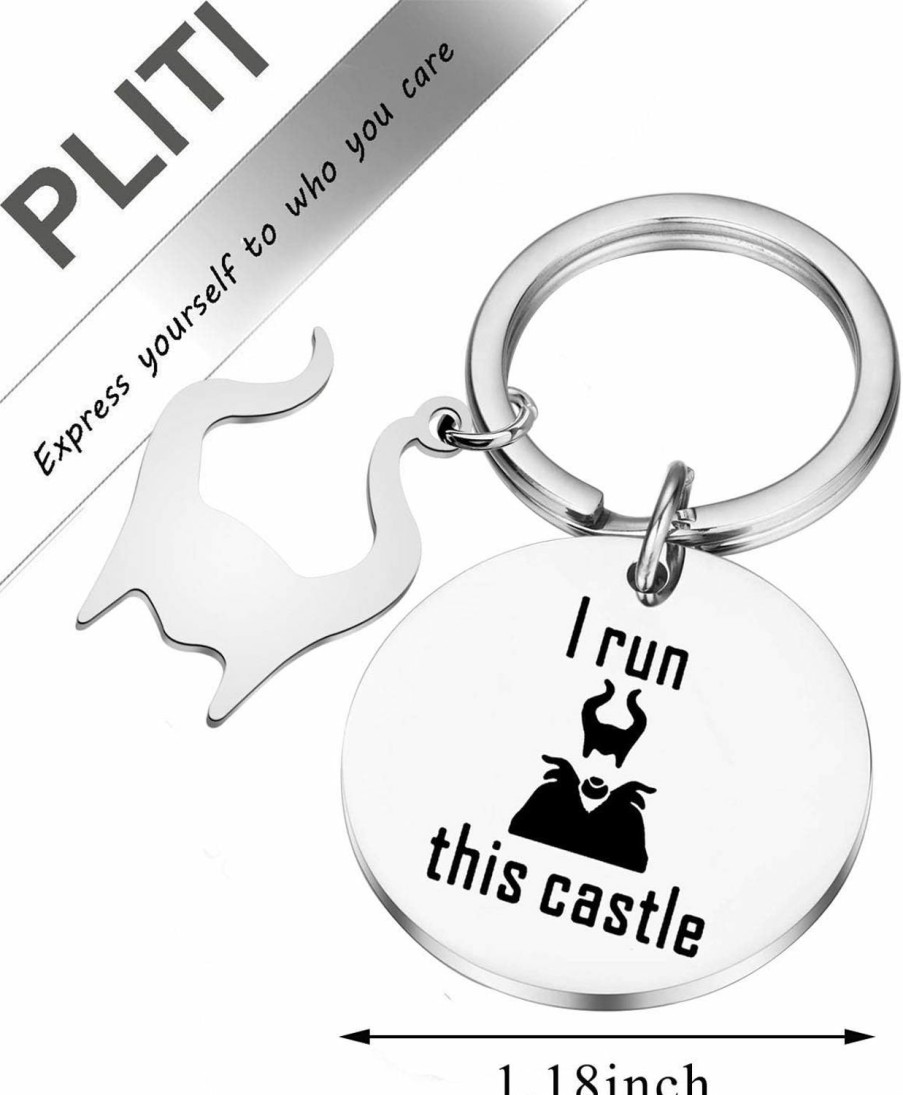 Best PLITI Pliti I Run This Castle Keychain Horns Resting Witch Face Charm Gift