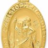 Wholesale Diamond2Deal Diamond2Deal 925 Sterling Silver 24K Gold-Plated Saint Christopher Medal Pendant Gift For Women (L- 30 Mm W- 16 Mm)