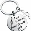 New BEKECH Bekech Music Gifts Life Without Band Would B Flat Keychain With Musical Note Charm Treble Clef Jewelry