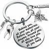 Clearance FEELMEM Feelmem Dental Assistant Keychain Future Dentist Gift Da Graduation Gift Behind You All Your Memories Inspirational Gift