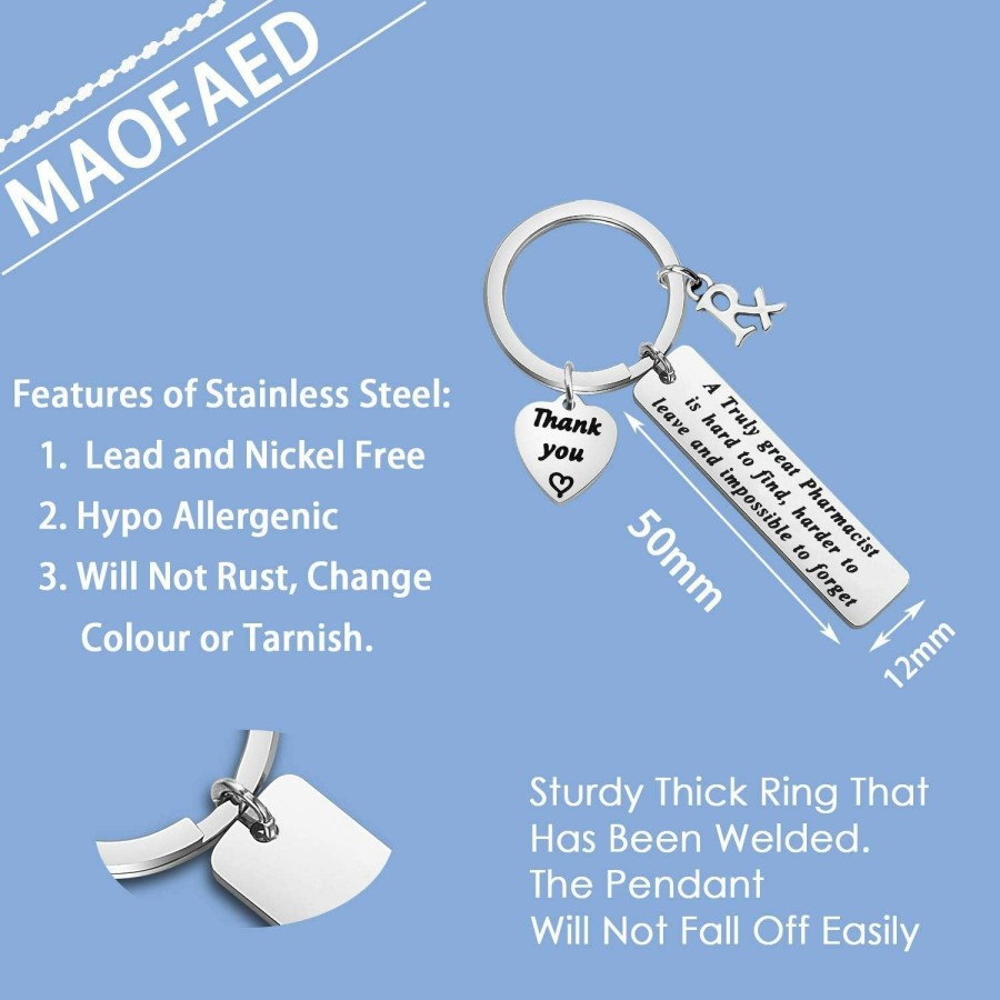 New MAOFAED Maofaed Pharmacist Keychain A Truly Great Pharmacist Is Hard To Find Keychin Pharmacist Appreciation Gift