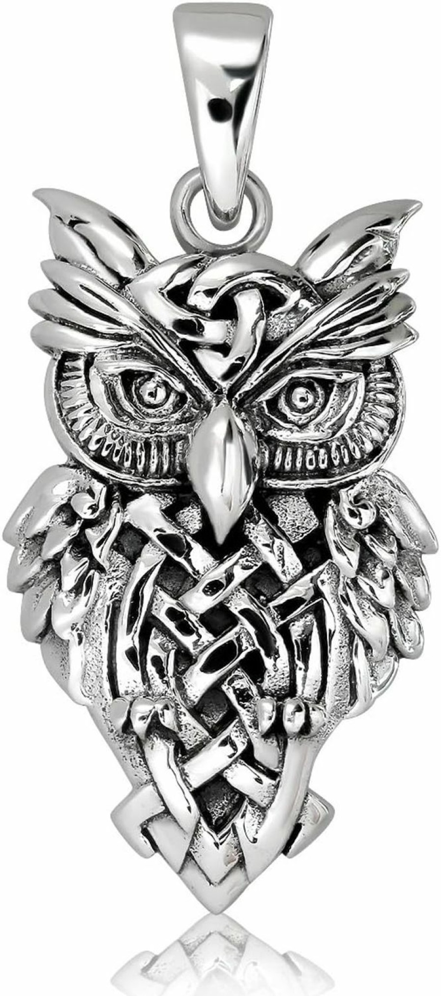 Clearance W | S WITHLOVE SILVER Withlovesilver Solid 925 Sterling Silver Celtic Trinity Owl Pendant