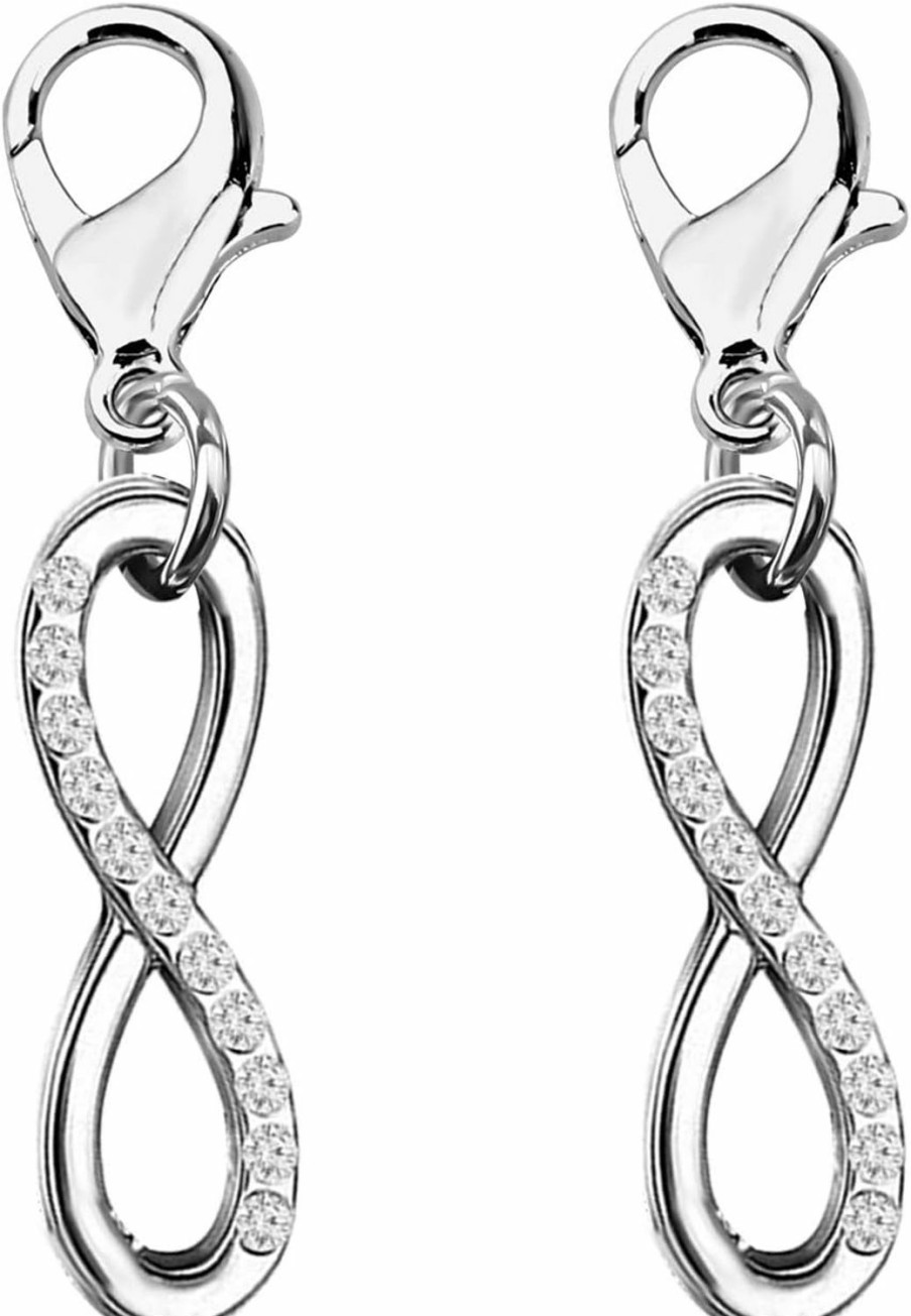 Clearance LQRI Lqri Infinity Charms Infinity Clip On Charm Infinity Symbol Connectors Charms Pendant Zipper Pull,Charms For Purse,Set Of 2