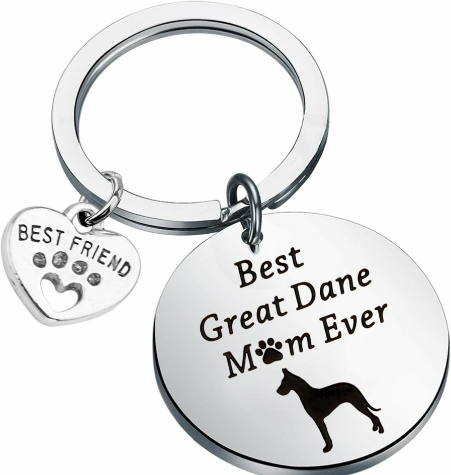 Hot FUSTMW Fustmw Great Dane Lover Gifts Best Great Dane Mom Ever Keychain Great Dane Mom Gifts For Dog Owners