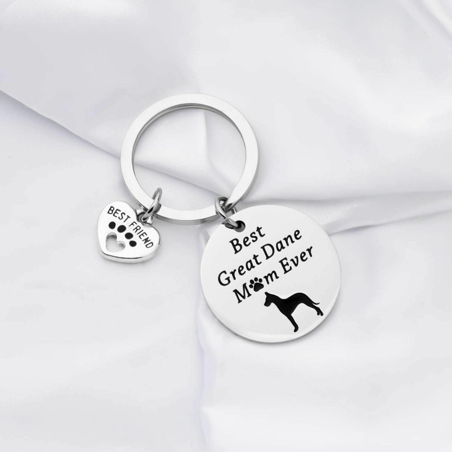 Hot FUSTMW Fustmw Great Dane Lover Gifts Best Great Dane Mom Ever Keychain Great Dane Mom Gifts For Dog Owners