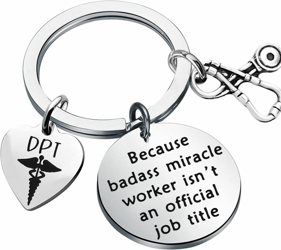 Best bobauna Bobauna Dpt Keychain Doctor Of Physical Therapy Jewelry Dpt Graduate Gift Miracle Worker Title Medical School Student Gift