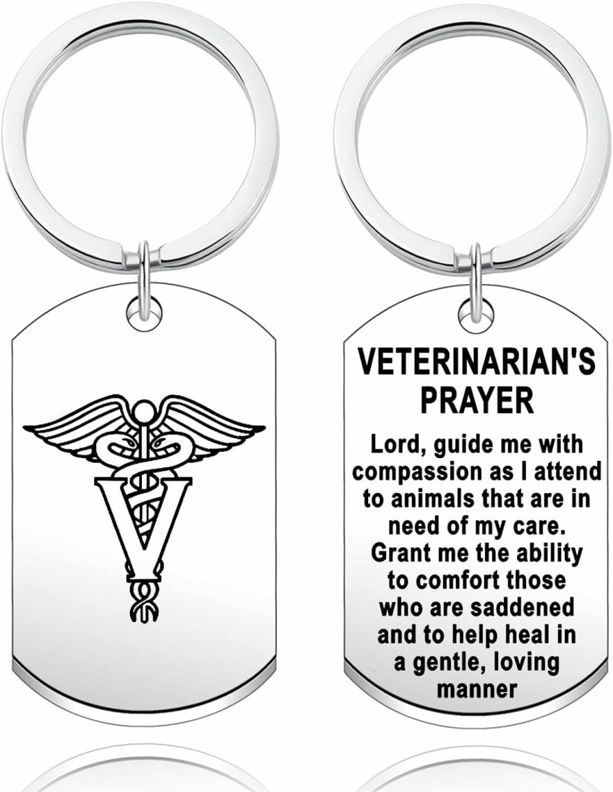 Hot MTYCTWED Veterinarians Prayer Keychain Veterinarian Gift Vet Tech Jewelry Veterinary Medicine Student Graduation Gift Vet Birthday Gift (Vet Ks)