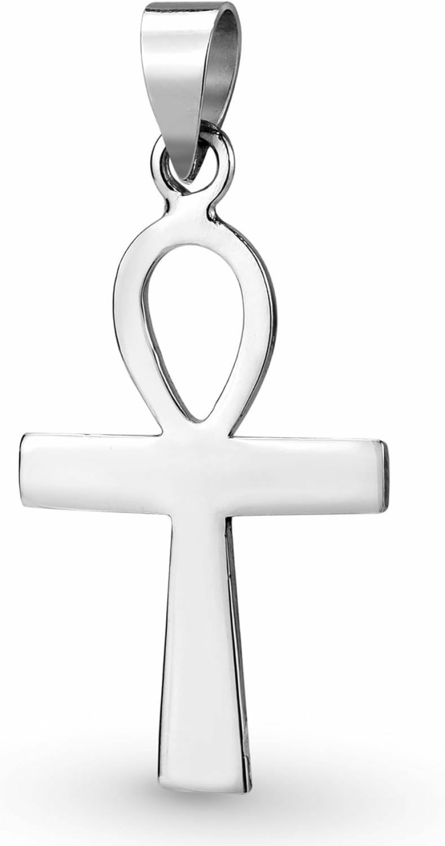 Clearance AeraVida Aeravida Minimalist Uni Coptic Ankh Cross Ornament Religious Faith Symbol 925 Sterling Silver Pendant, 23X42Mm