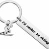 Online Gzrlyf Gzrlyf I'D Rather Be Skiing Keychain Funny Skiing Gifts For Skier Ski Lovers Ski Coach Gift