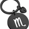 Best FAADBUK Faadbuk Zodiac Sign Keychain Cz Horoscope Gift Zodiac 12 Constellation Pendant Keyring Birthday Friendship Astrology Gift For Women Men Jewelry (Black, Scorpio)