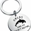 Wholesale Lywjyb Birdgot Lywjyb Birdgot Orcas Are My Spirit Animal Keychain Killer Whale Gift Funny Animal Lover Gift