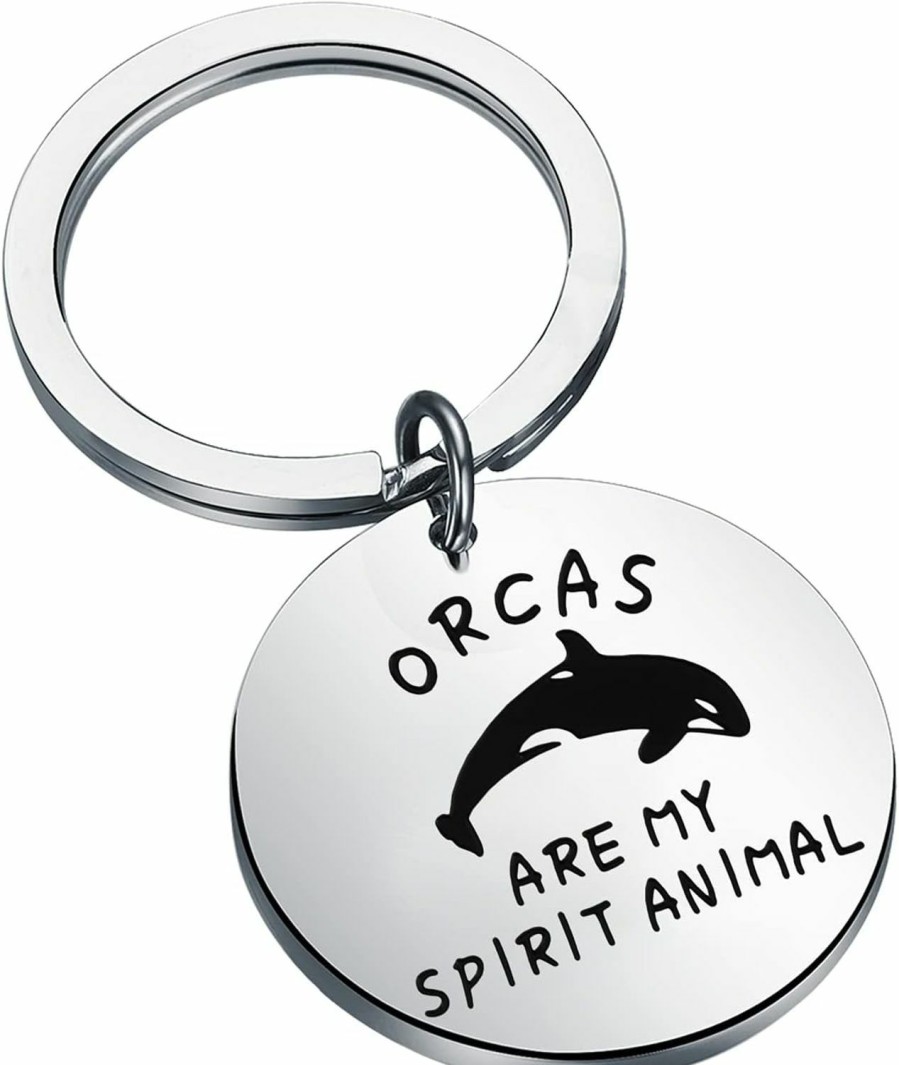 Wholesale Lywjyb Birdgot Lywjyb Birdgot Orcas Are My Spirit Animal Keychain Killer Whale Gift Funny Animal Lover Gift