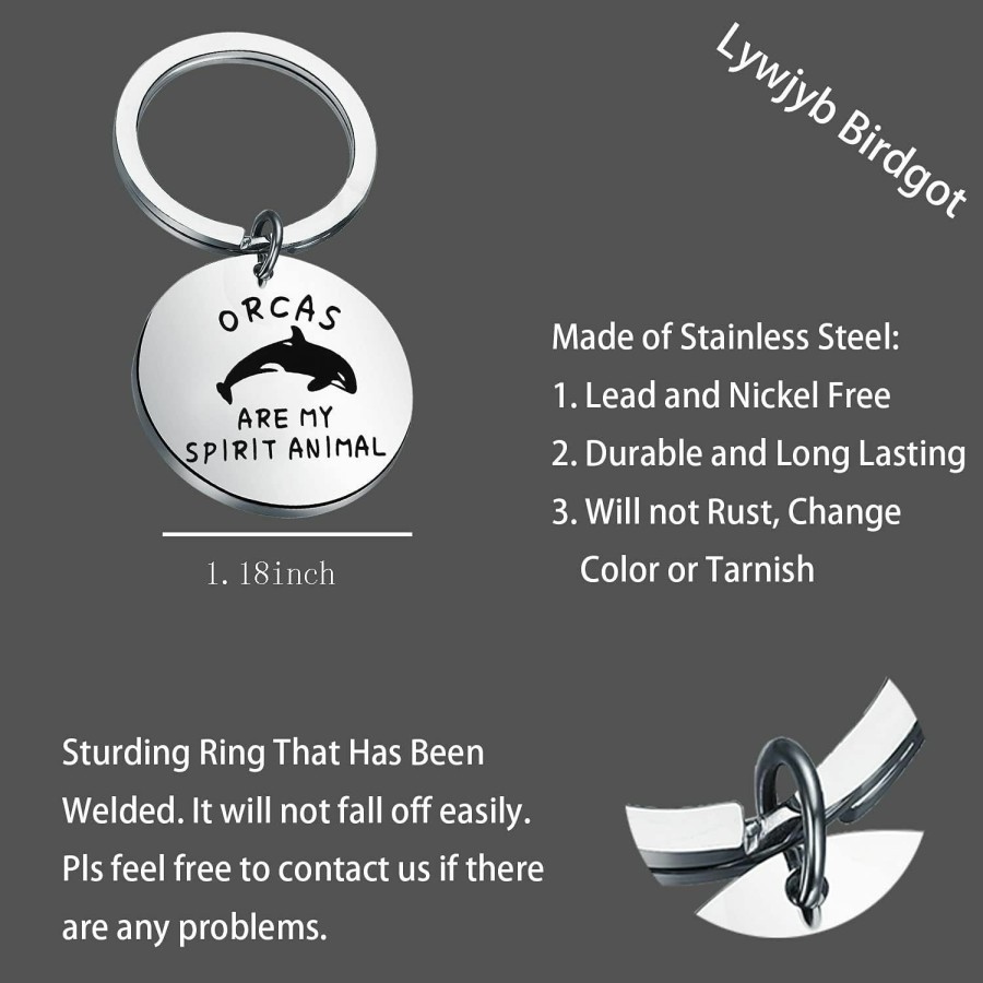 Wholesale Lywjyb Birdgot Lywjyb Birdgot Orcas Are My Spirit Animal Keychain Killer Whale Gift Funny Animal Lover Gift