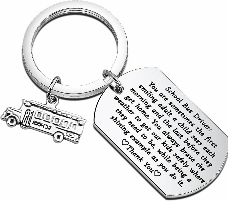 Clearance FUSTMW School Bus Driver Appreciation Gift Thank You Keychain Gifts For School Bus Driver Back To School Gift