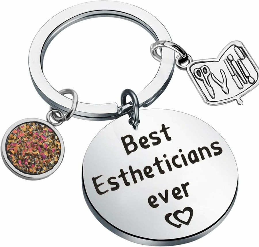 Hot KUIYAI Kuiyai Estheticians Keychain Best Estheticians Ever Keychain With Lipstick Charm Beautician Gift Estheticians Gift