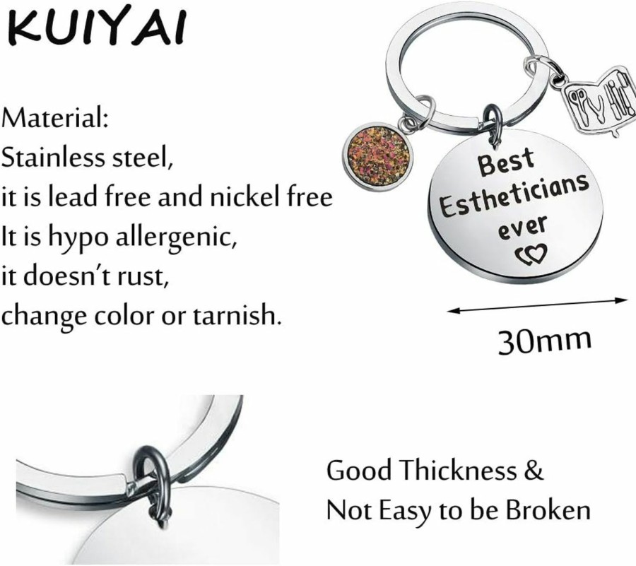 Hot KUIYAI Kuiyai Estheticians Keychain Best Estheticians Ever Keychain With Lipstick Charm Beautician Gift Estheticians Gift