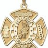 Best PicturesOnGold.com Picturesongold.Com Saint Florian Protector Of Firefighters Religious Medal - 3/4 X 3/4 Inch (Available In Solid 10K &14K Yellow Or White Gold, Or Sterling Silver)