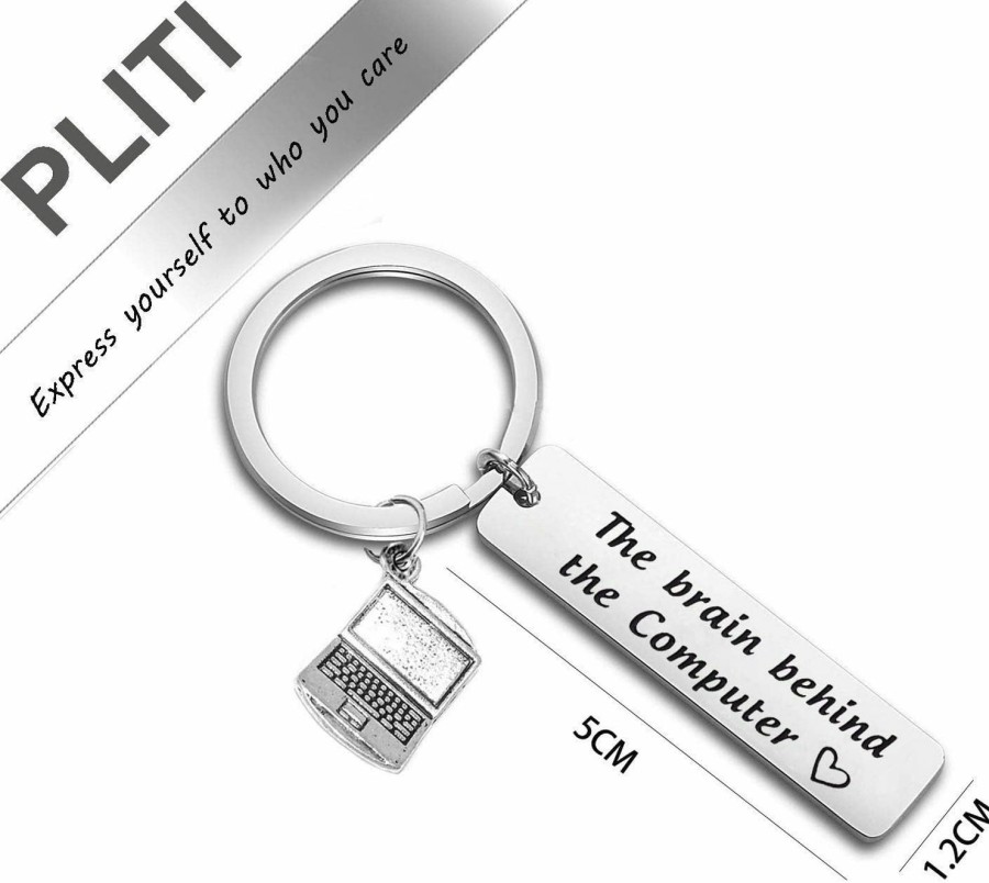 Wholesale PLITI Pliti Computer Engineer Gifts Computer Programmer Gifts The Brain Behind The Computer Laptop Key Ring