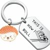 Hot MAOFAED Maofaed Sushi Gift Sushi Jewelry Sushi Lover Keychain This How I Roll Keychain Sushi Chef Gift