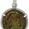 New Auriga Fine Jewelry 925 Sterling Silver Antiqued Roman Bronze Constantine I Coin Pendant Gift For Women