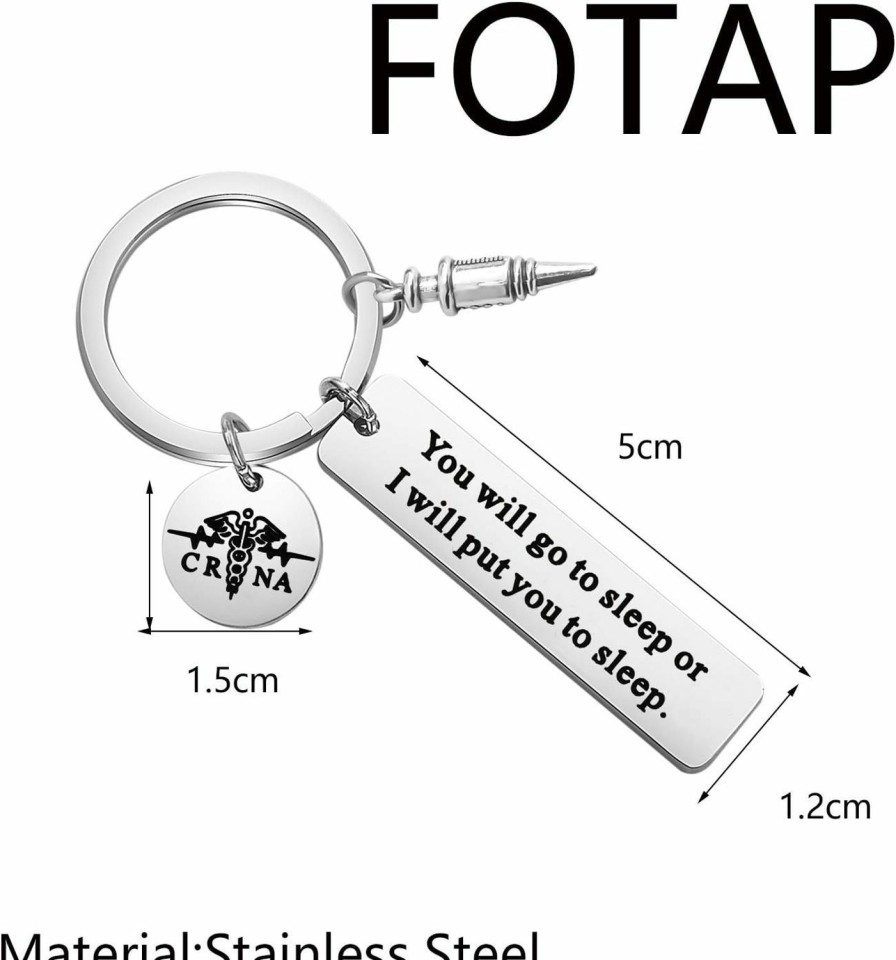 Clearance FOTAP Fotap Crna Gift Nurse Anesthetist Gift You Will Go To Sleep Or I Will Put You To Sleep Keychain