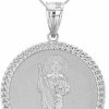 New Religious Jewelry by FDJ Religious Jewelry .925 Sterling Silver Jesus The Good Shepherd 1" Round Medal Pendant - Choose Pendant Only Or Necklace With 16"-22" Chain