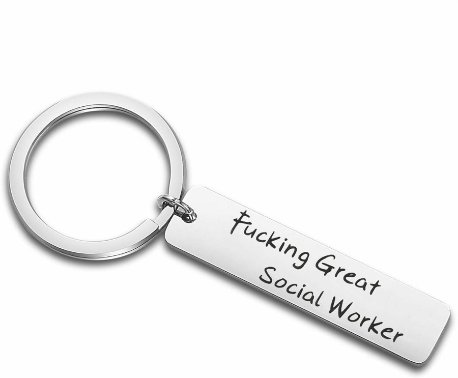 Best FEELMEM Feelmem Fucking Great Social Worker Keychain Appreciation Gift For Social Worker Msw Graduation Gift