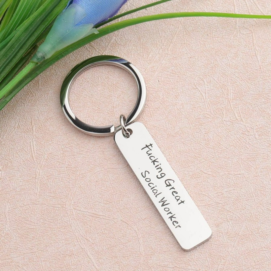 Best FEELMEM Feelmem Fucking Great Social Worker Keychain Appreciation Gift For Social Worker Msw Graduation Gift