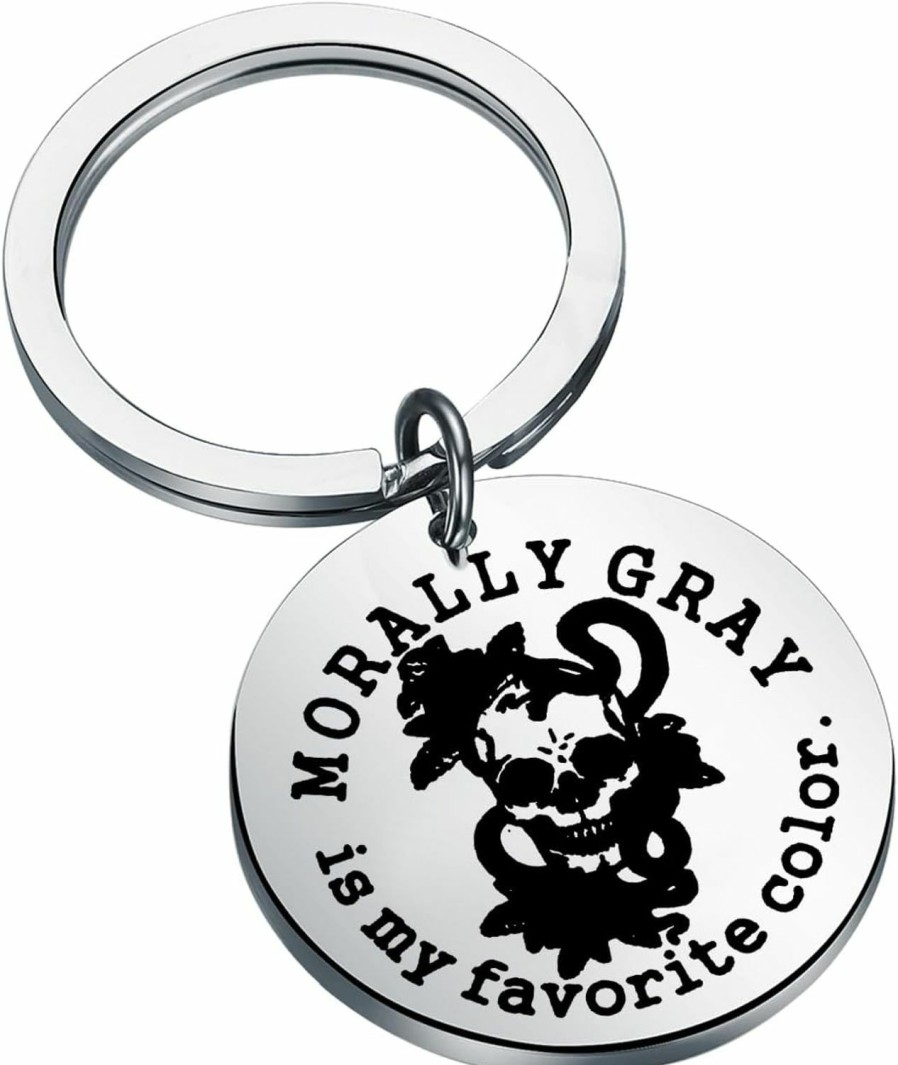 Online KUIYAI Enemies To Loves Gift Dark Romantic Gift Spicy Reader Gift Morally Gray Is My Favorite Color Keychain Smut Book Club Gift