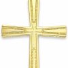 Online Golden Fire Solid Gold Cross Pendant In 10K Or 14K, Religious Jewelry For Him