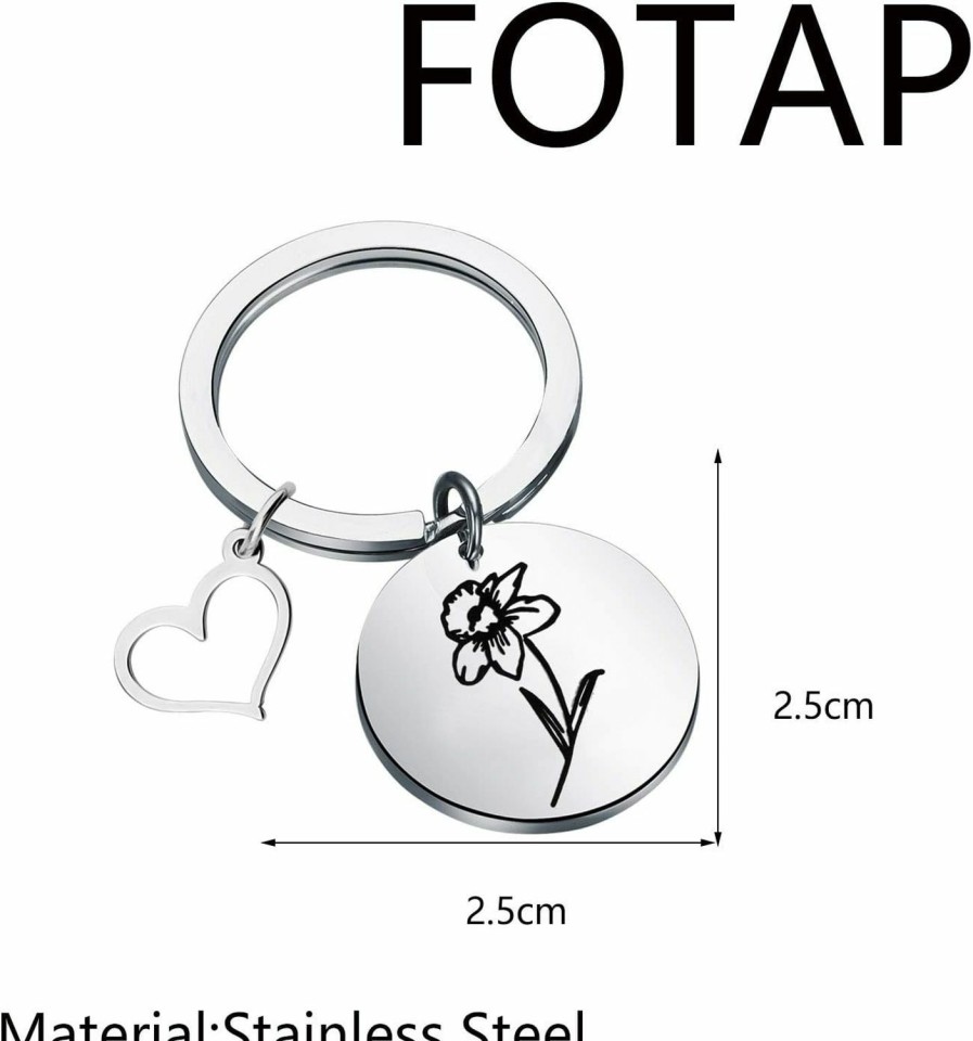 Wholesale FOTAP Fotap Birth Flower Jewelry Dainty Birth Flower Keychain Birthday Gift Birth Month Jewelry Mother'S Day Gift Flower Lover Gift