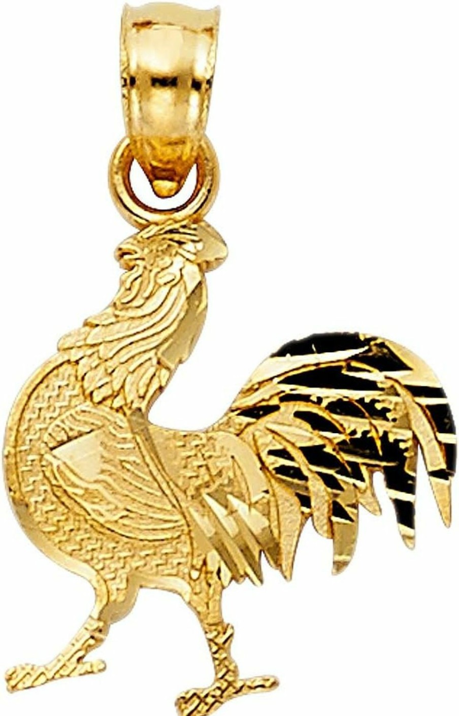 Clearance The World Jewelry Center 14K Real Yellow Gold Rooster Charm Pendant