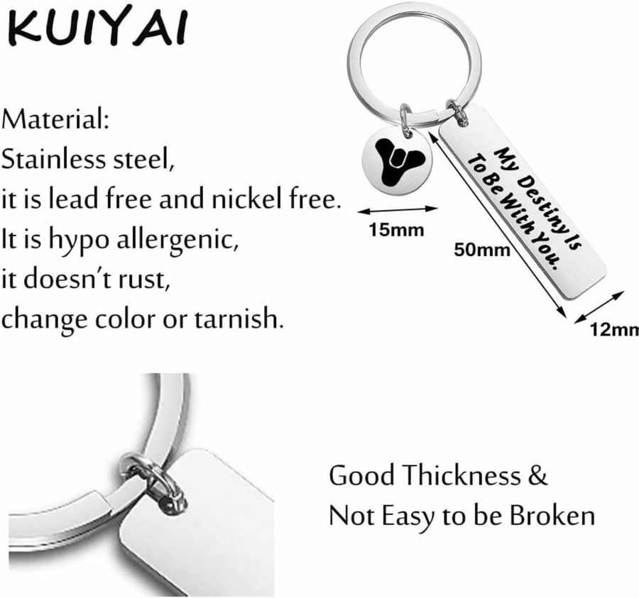 Wholesale KUIYAI Kuiyai Destiny 2 Inspired Keychain Video Gamer Player Gift My Destiny Is To Be With You Gamer Gift For Boyfriend