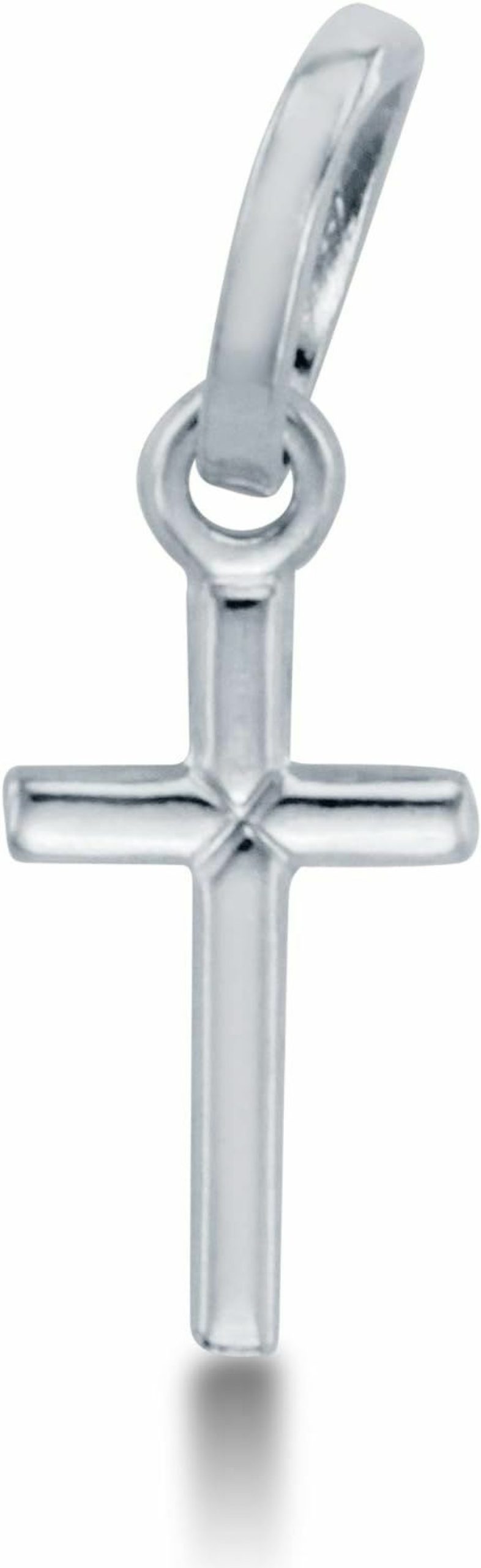 New Sonia Jewels Solid 14K Yellow Or White Gold Traditional Classic Small Tiny Cross Pendant Charm (Height = 1/2\", Width = 1/4\")